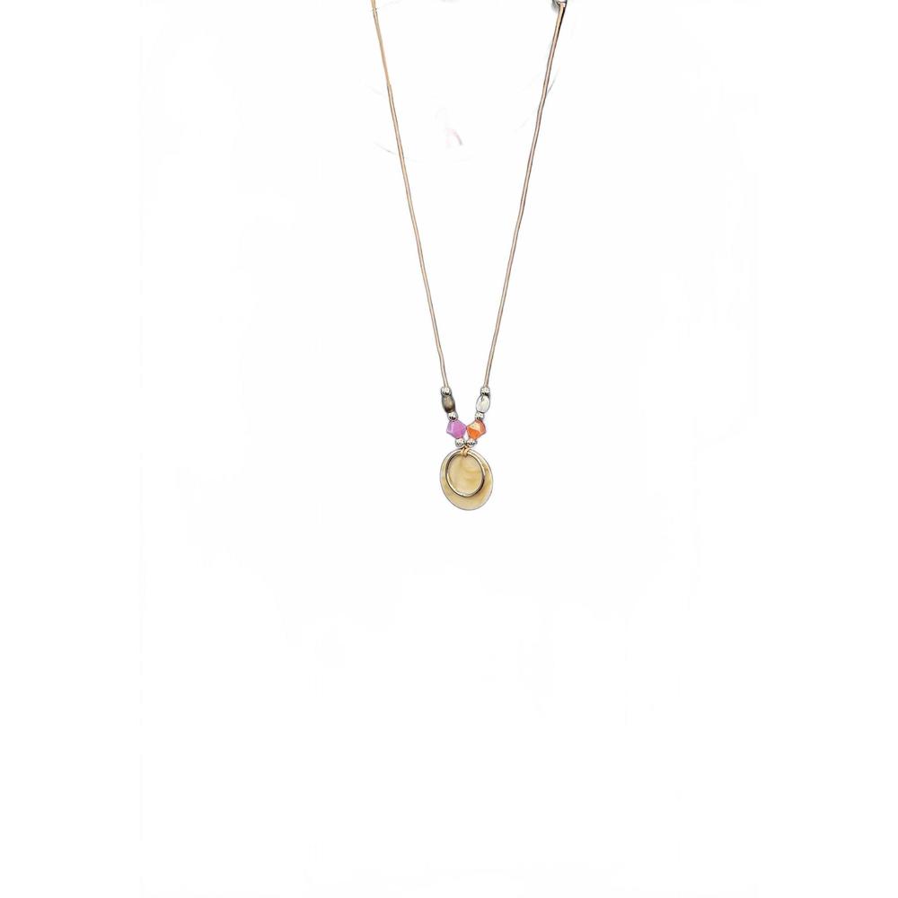 NEW YOLLY woven tee with necklace in periwinkle